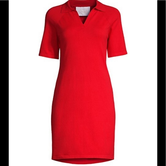 Victor Glemaud Polo Dress Fire Red - Picture 3 of 9